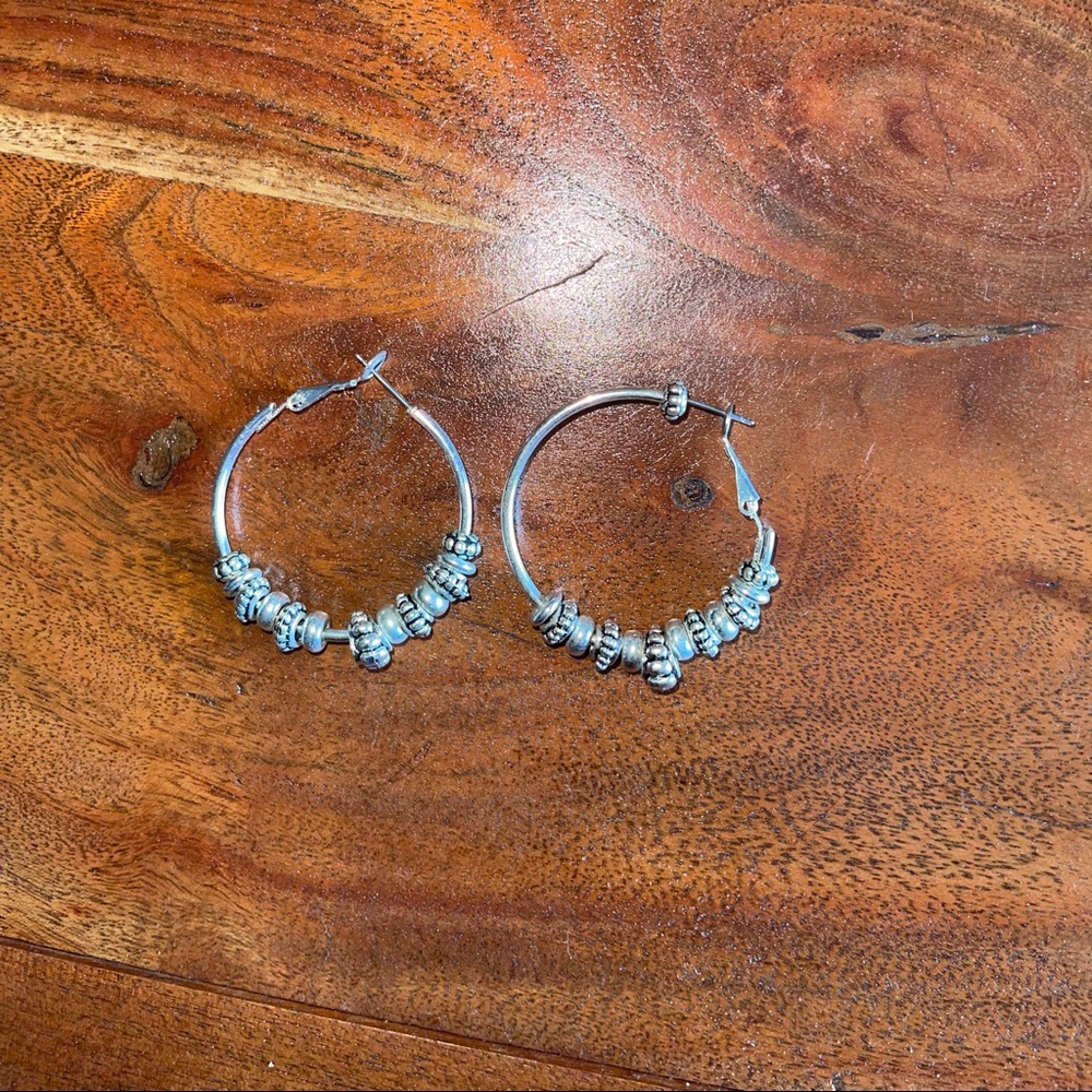 Silver hoop earrings